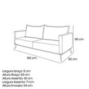 Ver imagem 4 de Sofá Living 2 Lugares 1,60m Atlantis Bouclê Off White Pés de Ferro - Pallazio