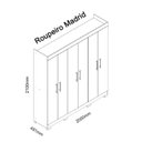 Ver imagem 5 de Guarda-Roupa Casal 6 Portas Madrid Gelius Móveis