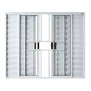Ver imagem 1 de Janela Veneziana 6 Folhas Central com Grade Vidro Liso 100x100 Ecosul Esquadrisul Branco