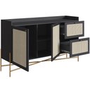 Ver imagem 5 de Aparador Buffet para Sala de Jantar 139cm Industrial Indy A03 Nero Dourado - Lyam Decor