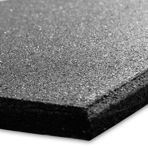 Piso De Borracha Fitness 5m² - 20 unidades 0,50 x 0,50m 16mm Preto Ultra Impact Decortech