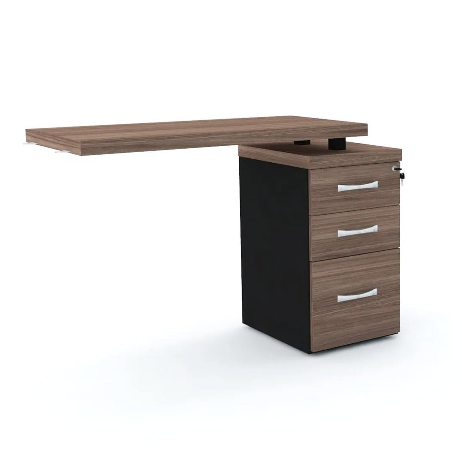 MESA COMPLEMENTO 3 GAVETAS PANDIN PE40 - WALNUT MCP1040PG03 PE 40 - 1