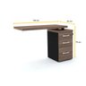 MESA COMPLEMENTO 3 GAVETAS PANDIN PE40 - WALNUT MCP1040PG03 PE 40 - 2