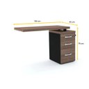 Ver imagem 2 de MESA COMPLEMENTO 3 GAVETAS PANDIN PE40 - WALNUT MCP1040PG03 PE 40