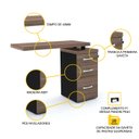 Ver imagem 3 de MESA COMPLEMENTO 3 GAVETAS PANDIN PE40 - WALNUT MCP1040PG03 PE 40