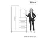 Ver imagem 2 de Cômoda Roupeiro New Capri 4 Gavetas MDP Puxador em MDF Off White com Espelho Albatroz