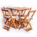 Ver imagem 1 de Mesa Dobrável com 4 Cadeiras Mel Estofadas 70x70 Creme