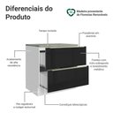 Ver imagem 3 de Balcão de Cozinha 80 cm 2 Gavetas Branco/Preto Lux Madesa