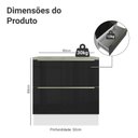 Ver imagem 2 de Balcão de Cozinha 80 cm 2 Gavetas Branco/Preto Lux Madesa