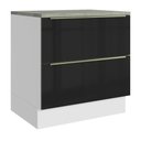 Ver imagem 1 de Balcão de Cozinha 80 cm 2 Gavetas Branco/Preto Lux Madesa