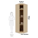 Ver imagem 2 de Guarda Roupa de Canto Mônaco 1 Porta de Bater sem Gavetas MDP com Vidro Reflecta Carvalho-Vidro