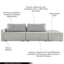 Ver imagem 3 de Sofá Ilha Modulado Milos 232cm Puff Lateral Linho Cinza G33 - Gran Belo