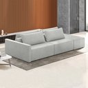 Ver imagem 1 de Sofá Ilha Modulado Milos 232cm Puff Lateral Linho Cinza G33 - Gran Belo