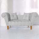 Ver imagem 2 de Namoradeira Recamier Sofá Decorativo 02 Lugares Dubai Corino Branco - Incasa Decor