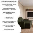 Ver imagem 2 de Conjunto Sala Painel Suspenso Tv 70" Concept + Sofá Orgânico Charlie 3 Lugares Linho Turco - Verde