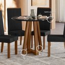 Ver imagem 5 de Mesa para Sala de Jantar Livia Piccola Marrom/Ambar/Preto
