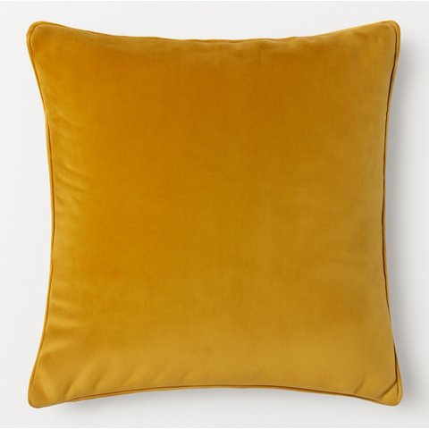 Capa para Almofada Quadrada - em Veludo Suede- Cor: Dourado Escuro.