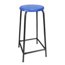 Ver imagem 1 de Banco Alto 75 Cm de Metal Assento Plástico Empilhável Preta:azul
