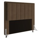 Ver imagem 3 de Cabeceira Opala Cama Box King 195cm Suede Marrom
