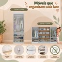 Ver imagem 5 de Quarto de Bebê Completo com Berço Americano 3 em 1 e Colchão Incluso Flor Multimóveis MP4949