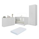 Ver imagem 2 de Quarto de Bebê Completo com Berço Americano 3 em 1 e Colchão Incluso Flor Multimóveis MP4949