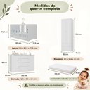 Ver mais imagens de Quarto de Bebê Completo com Berço Americano 3 em 1 e Colchão Incluso Flor Multimóveis MP4949