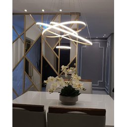 Lustre Pendente Anel de Led Hoop 4 Argolas Aros em Alumínio 122W - 2