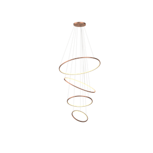 Lustre Pendente Anel de Led Hoop 4 Argolas Aros em Alumínio 122W