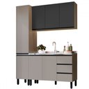 Ver imagem 2 de Cozinha Compacta Bambu 7 Portas 3 Gavetas Fumê/grafite - Quiditá Móveis