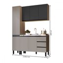 Ver imagem 4 de Cozinha Compacta Bambu 7 Portas 3 Gavetas Fumê/grafite - Quiditá Móveis