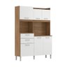 Armário de Cozinha Compacta 6 Portas e 2 Gavetas Multimóveis Cr20232 Amêndola/branco - 1