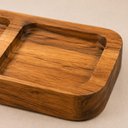 Ver imagem 4 de Kit Tabua Petisqueira Madeira 3 Molheiras Bandeja Teca Completa Ramequim Aperitivos Rustica Porta Mo