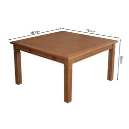 Mesa Jantar Quadrada Celina 1,50m Madeira Maciça 8 Cadeiras Paris Pés Alumínio Castanho - 5