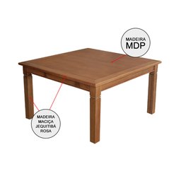 Mesa Jantar Quadrada Celina 1,50m Madeira Maciça 8 Cadeiras Paris Pés Alumínio Castanho - 3