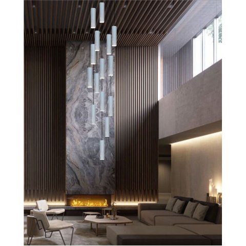 Lustre Pendente para Sala Pé Direito Duplo Multi Focus Branco