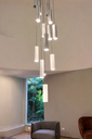 Ver imagem 2 de Lustre Pendente para Sala Pé Direito Duplo Multi Focus Branco