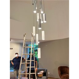Lustre Pendente para Sala Pé Direito Duplo Multi Focus Branco - 7