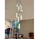 Ver imagem 7 de Lustre Pendente para Sala Pé Direito Duplo Multi Focus Branco