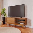Ver imagem 4 de Rack Bancada Otawa para Sala de Tv até 60 Polegadas Freijó Colibri