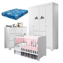 Ver imagem 2 de Quarto de Bebê Ane com Berço Americano Tico Branco Brilho e Colchão Ortobom – Phoenix Baby