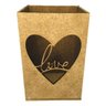 Porta Lápis em Mdf com Recorte de Coração Love Cru 8x8x10cm - Fabricando Arte - 1