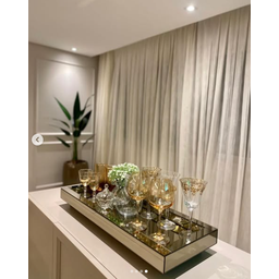 Bandeja Grande Bronze Espelhada Decoração Luxo 60x25 - 5