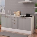 Ver imagem 1 de Cozinha 100% Mdf Modulada Iluminata com Balcão para Cooktop Branco Fendi