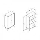 Ver imagem 3 de Cristaleira 2 Portas de Vidro 2 Prateleiras Retrô Movelbento