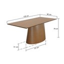 Ver imagem 2 de Mesa de Jantar Roma Retangular 135x90cm - Amêndoa - Tampo 135x90cm Laminado Cinamomo