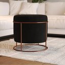 Ver imagem 2 de Puff Redondo Madrid Cobre e Preto Asturias - Cor: Marrom