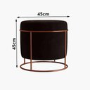 Ver imagem 3 de Puff Redondo Madrid Cobre e Preto Asturias - Cor: Marrom