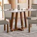 Ver imagem 5 de Mesa de Jantar Livia Largha com Vidro – Madeira/mdf Âmbar/off – Sonetto