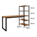 Ver imagem 3 de Mesa Escrivaninha Inovare 5 Prateleiras Resistente Mdf Aço:canela