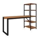 Ver imagem 1 de Mesa Escrivaninha Inovare 5 Prateleiras Resistente Mdf Aço:canela